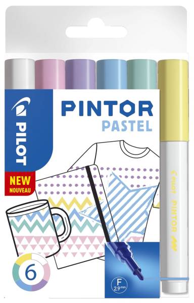 PILOT Kreativmarker Pintor 6ST F Pastell SW-PT-F-S6-P 4160S6P