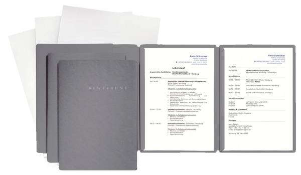 PAGNA Bewerbungsset Special grau 22028-06 3-tlg.