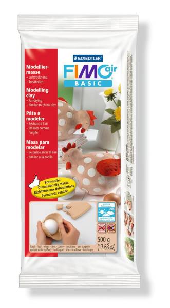 Modelliermasse air basic 500g, hautfarben, metallisierte Folie®