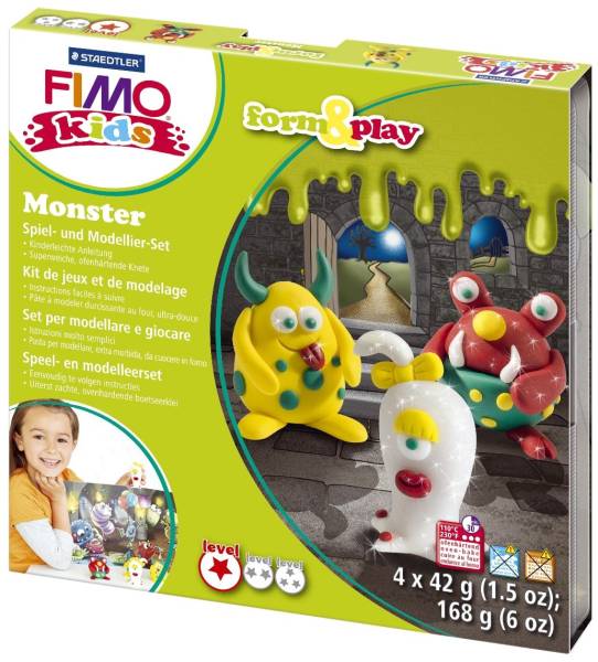 Modelliermasse Kids Materialpackung Form & Play "Monster", 4 x 42 g®