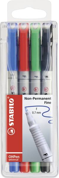 Folienschreiber OHPen universal Fein, wasserlöslich, 4er Etui
