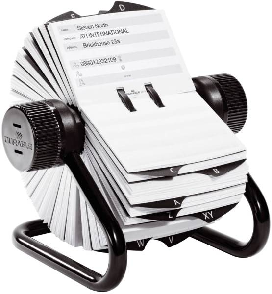 TELINDEX Rollkartei mit 500 beidseitig bedruckten Karteikarten, inkl Register®