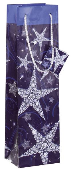 SIGEL Weihn.Flaschentragetasche 10x35x8cm GT027 Bottle Shining Stars