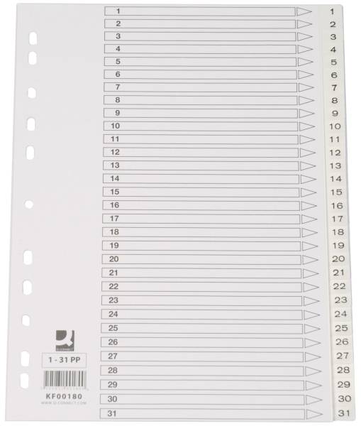 Zahlenregister 1 31, PP, A4, 31 Blatt, weiß