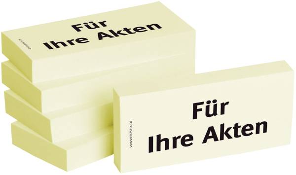 Bedruckte Haftnotizen Text: Für Ihre Akten