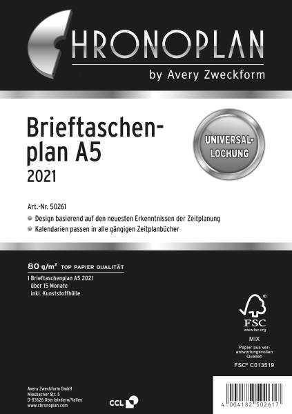 CHRONOPLAN Brieftaschenplaner A5 2021 50261