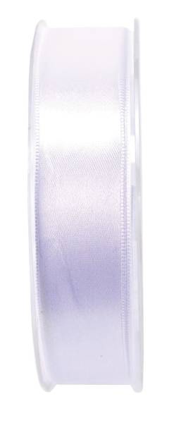 Doppelsatinband 25 mm x 25 m, weiß