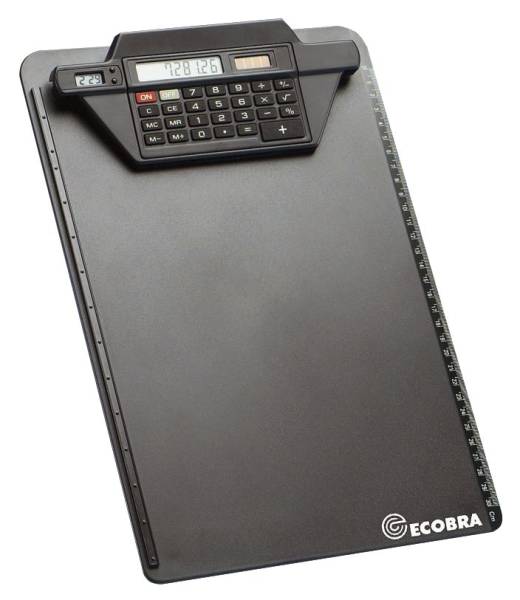 ECOBRA Klemmbrett A4 schwarz 792250 m.Solarrrechner