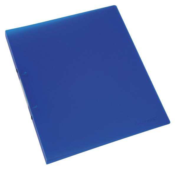 Ringbuch transparent A4, 2 Ring, Ring Ø 16 mm, blau transparent