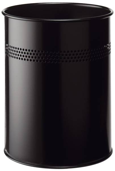 DURABLE Papierkorb rund schwarz 3300 01 Metall