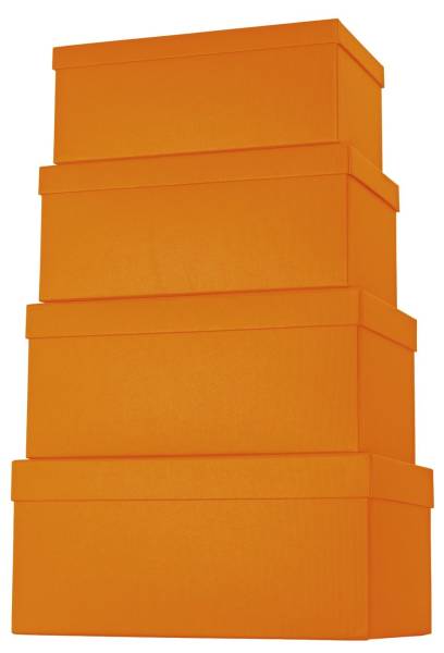 Geschenkkarton 4 tlg , hoch, orange