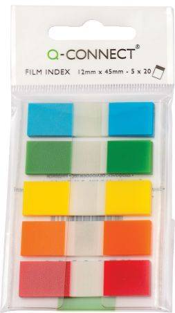 Q-CONNECT Index 5x20Bl 5Farben sort. KF14966 12x43mm