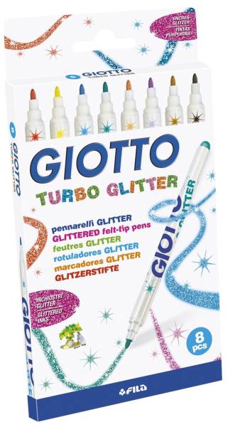 Faserschreiber Turbo Glitter 8 Farben sortiert