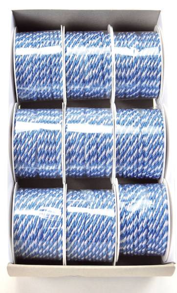 Kordel 3 mm x 25 m, weiß blau