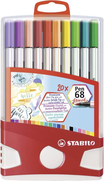 Fasermaler Pen 68 brush 20 Stück sortiert