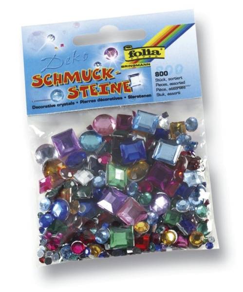 FOLIA Schmucksteine eckig u. rund 1240 Gr.+Farb sort 800ST