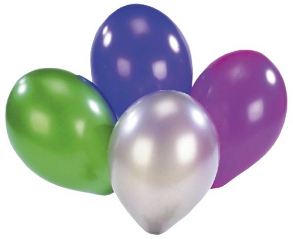 Luftballon rund, metallic, sortiert, 8 Stück