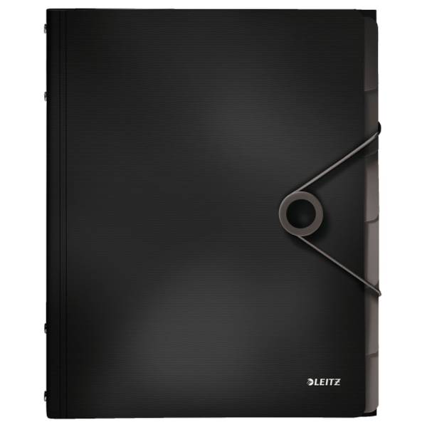 LEITZ Ordnungsmappe Solid A4 schwarz 4569-10-95 PP 6 Fächer