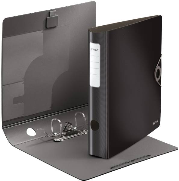 1048 Ordner 180° Active Solid A4, 6 cm, Innentaschen, Gummizug, schwarz