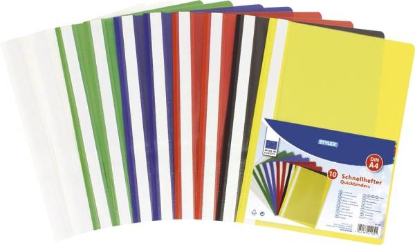 STYLEX Schnellhefter Plastik A4 sort. 41162 10ST