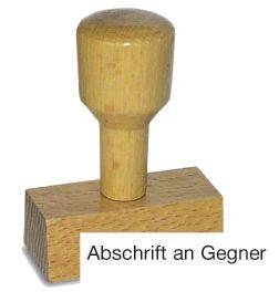 Vorgangsstempel Abschrift an Gegner