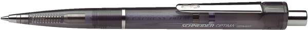 Druckkugelschreiber Optima M, schwarz (dokumentenecht), schwarz transparent