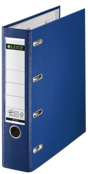 1012 Plastik Doppelordner 2x A5 quer, 75 mm, blau