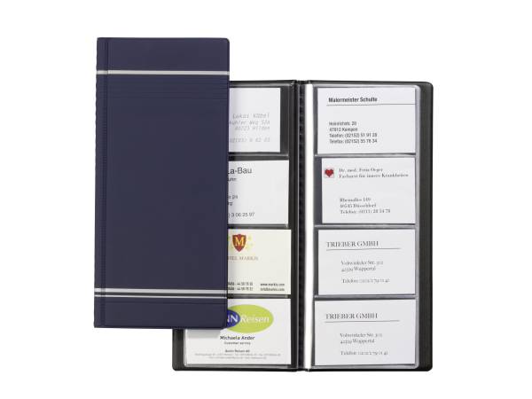 Visitenkartenalbum VISIFIX, für 96 Karten 90x57 mm, 118x250 mm, dunkelblau®