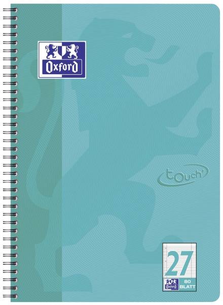 Collegeblock Touch Lin 27 A4, 80 Blatt, 90 g qm, 4 fach Lochung, aqua