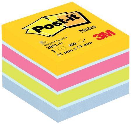 Haftnotiz Würfel Mini 51 x 51 mm, Ultrafarben (sortiert)