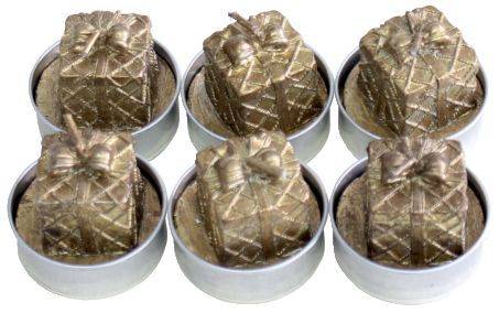 Weihn.Teelicht 6ST Paket gold 19015-3009-10