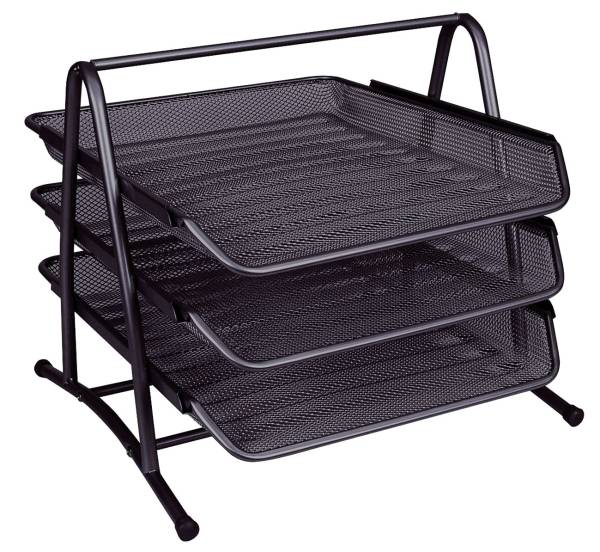 Q-CONNECT Briefablageset Metall schwarz KF00823 3 Fächer