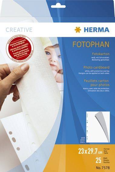 7578 Fotokarton, 230 x 297 mm, weiß, 25 Blatt