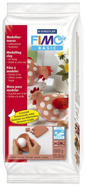 Modelliermasse FIMO air basic 1000g, terrakotta, metall Folie®
