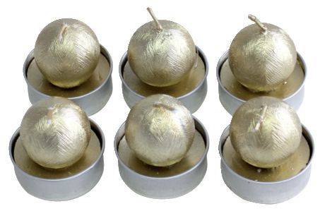 Weihn.Teelicht 6ST Kugel gold 19043-4009