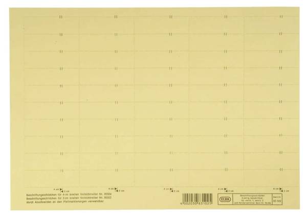vertic Beschriftungsschild für Registratur, 58 x 18 mm, gelb, 50 Stück®
