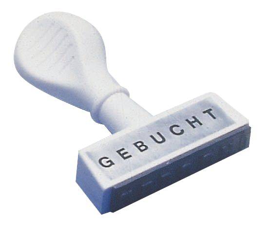 Stempel Text Gebucht Abdruck 45 mm
