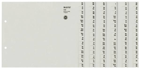 1308 Registerserie A Z, Papier, A4 Überbreite, für 8 Ordner, grau