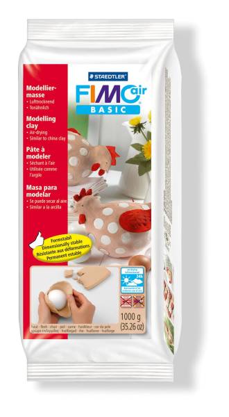 Modelliermasse air basic 1000g, hautfarben, metallisierte Folie®