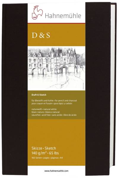 Skizzenbuch D&S A6, 140 g qm, 62 Blatt, HF=Hochformat
