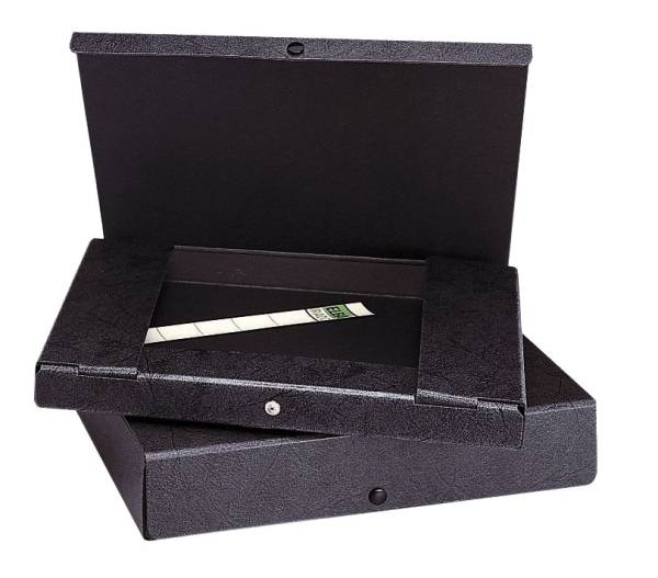Dokumentenmappe, Hartpappe (RC), 1,4 mm, A4, 20 mm, schwarz