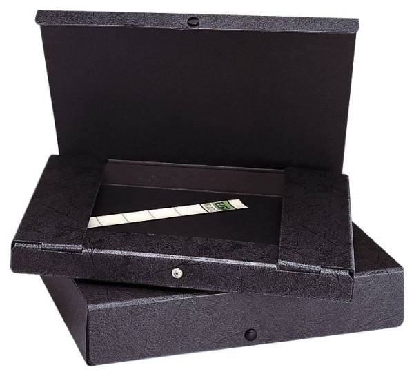 Dokumentenmappe, Hartpappe (RC), 1,4 mm, A4, 60 mm, schwarz
