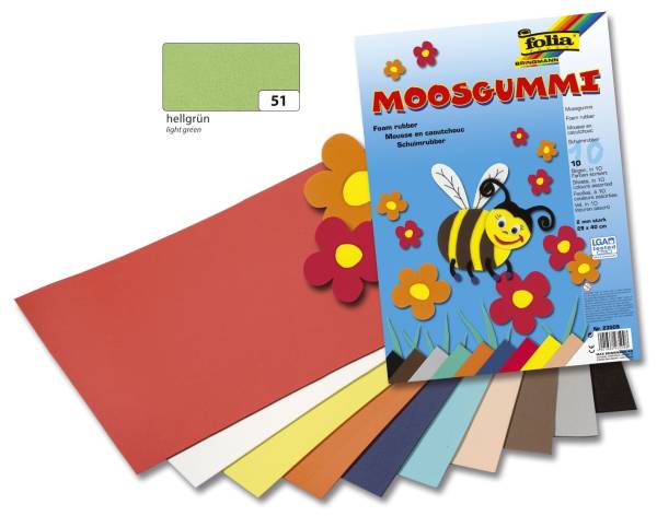Moosgummi 29 x 40 cm, hellgrün