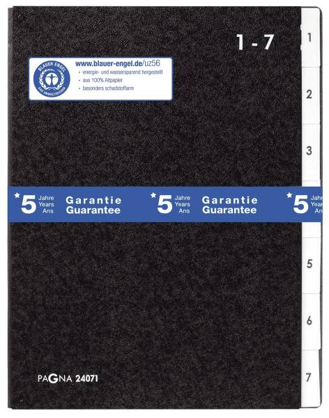 Pultordner Taben 1 7 7 Fächer, Hartpappe, schwarz