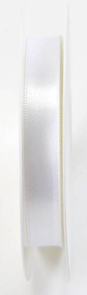 Doppelsatinband 15 mm x 25 m, weiß