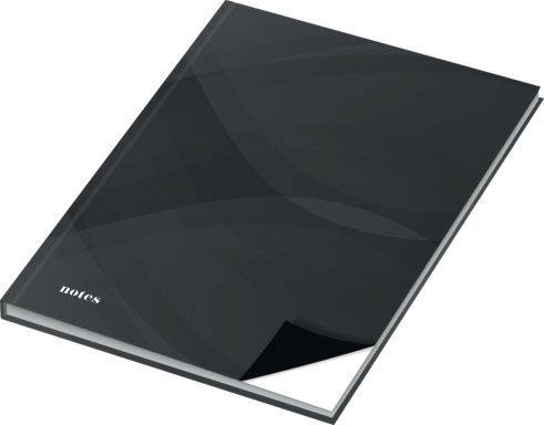 Notizbuch A5, Hardcover, blanko, 96 Blatt, schwarz