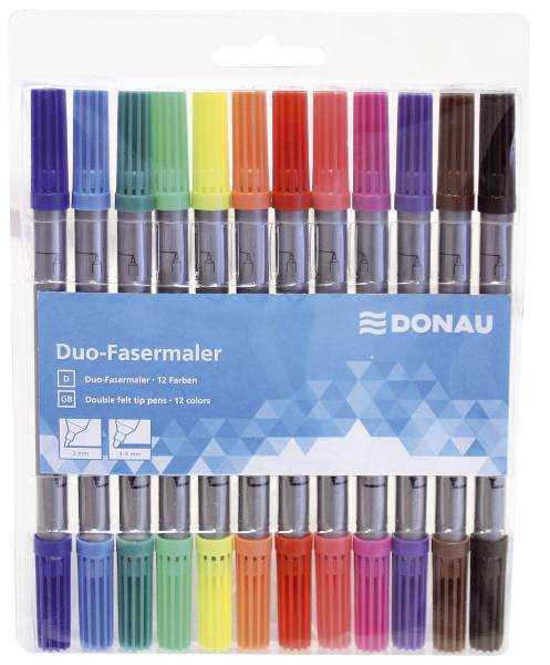 Duo Faserschreiber Etui 12 Stück