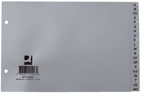 Register A Z, PP, A5 quer, 20 Blatt, grau