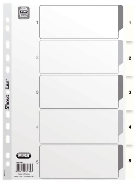 ELBA Ordnerregister A4/1-5 weiß 400013946 03485