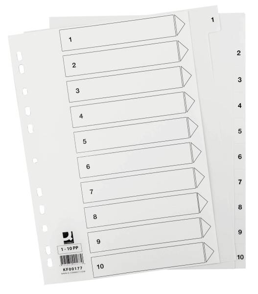 Zahlenregister 1 10, PP, A4, 10 Blatt, weiß